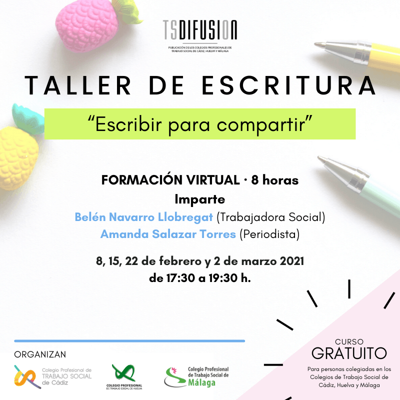 tsdifusión organiza un taller de escritura escribir para compartir